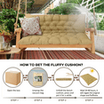 thumbnail image 6 of SDJPOI Porch Swing Replacement Cushion, 4" Thick Waterproof 2-3 Seater Bench Cushion with Backrest, Outdoor Swing Cushions for Outdoor Furniture（Beige,60*40in）, 6 of 6