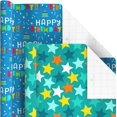 thumbnail image 4 of Birthday Wrapping Paper Rolls - Stars, Stripes, Balloons, Cupcakes, "Happy Birthday" Gift Wrap Paper (Set of 6 Rolls: 180 sq. ft. ttl.), 4 of 4