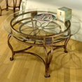 thumbnail image 1 of Hillsdale Scottsdale Table Basse Ronde en Verre Finition Rouille Brune, 1 of 3