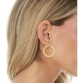 thumbnail image 3 of Floreo 10k Yellow Gold 25mm x 3mm Diamond Cut Round Tube Hoop Earrings, 3 of 3