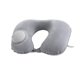 thumbnail image 1 of Almohada de viaje, almohada autoinflable, almohada inflable automática plegable, almohada para el cuello en forma de U para avión, coche, deportes al Gris, 1 of 10