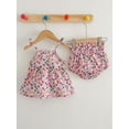 thumbnail image 2 of Newborn Baby Girl Floral Shorts Set Kids Sleeveless Ruffle Dress Tops+Shorts Bottoms 2Pcs Summer Outfits Clothes, 2 of 8