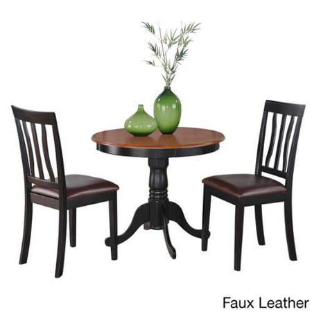 East West Furniture Black Round Kitchen Table Plus 2