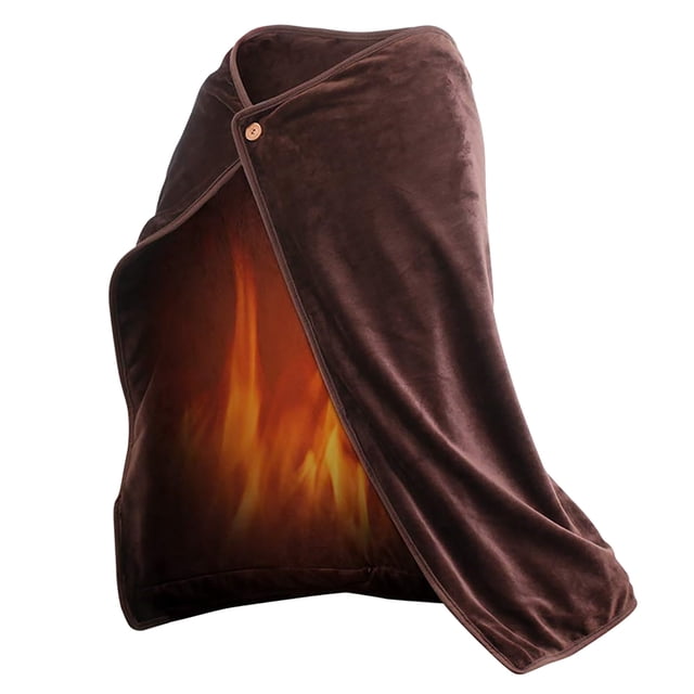 Affordablo Microfiber Soft Cozy Fluffy Warm Hand Made Throw Blankets USB Heated Shawl Electric Heated Blanket Plush Flannel Blanket With 3 Heat Level Setting for Car office Home Travel 100x70cm