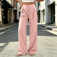 thumbnail image 5 of Linen Pants for Women Ihhxva Relaxed Fit Elastic Waist Solid Color Fashion Adjustable with Pockets Beach Work Outdoor Trousers S-2XL, 5 of 9