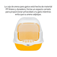 thumbnail image 2 of Arenero Cerrado Para Gato Con Pala Puerta Belug, Amarillo Blanco, 2 of 5