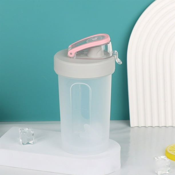 Protein Shaker Bottle with Scale & Stirrer, 300ml Leakproof Sports Water Cup for Gym Workout, Portable Mixing Cup for Protein Powder Shakes, Fitness Hydration Bottle with Measurement Markings