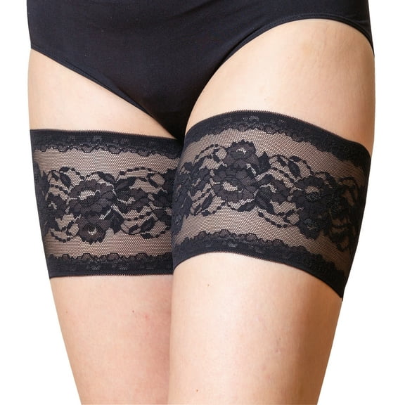 Bandelettes Thigh Bands-Black PEONY, Size Small