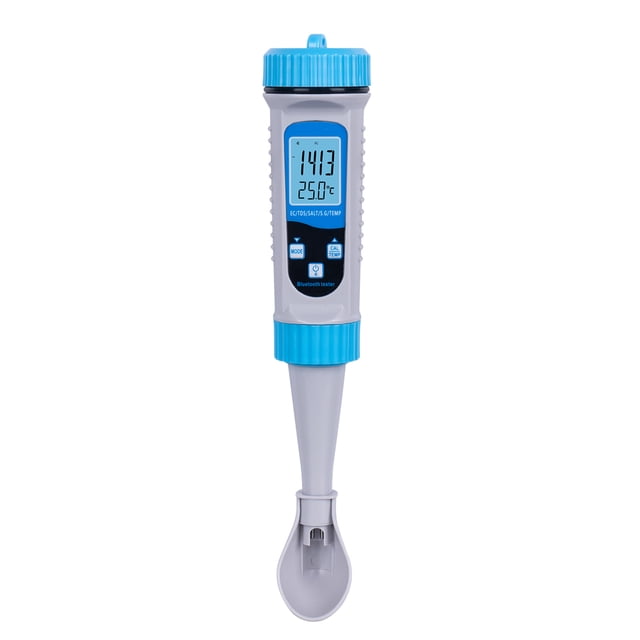 5 in 1 Water Quality Tester Pool Water Tester EC//SALT/S.G/Temp Tester Water Testing Detector with Backlight for Aquaculture Drinking Water Swimming Pool Aquarium