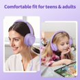 thumbnail image 2 of Auriculares Botesty Sound con cable y micrófono para colocar sobre la oreja, color morado, 2 of 7