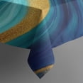 thumbnail image 4 of Blue and Gold Marble Shimmer Streaks Pattern Rectangle Tablecloth 60"x102",Waterproof Polyester Rectangle Table Cloth, Wipeable Spillproof Polyester Tablecloth for Dining, Camping, Indoor and Outdoor, 4 of 6