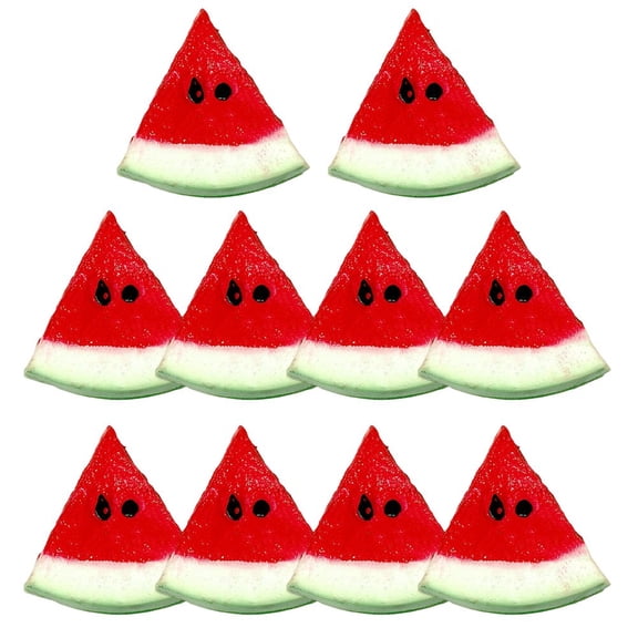 10Pcs Simulation Watermelon Slices Silicone Fruit Slices Photography Props