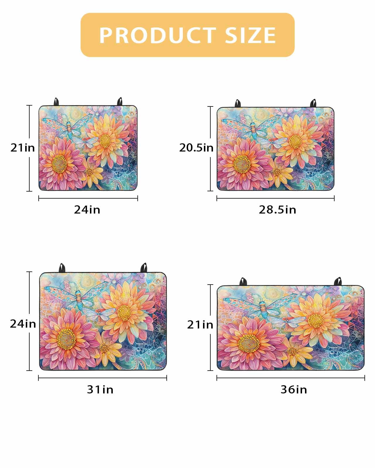 nqOlkjepod Large Induction Cooktop Protector Mat 36"x21", Pink Yellow Spring Floral Stove Top Covers for Electric Stove, Summer Flowers Dragonfly Watercolor Stove Burner Cover Mats Stove Cover