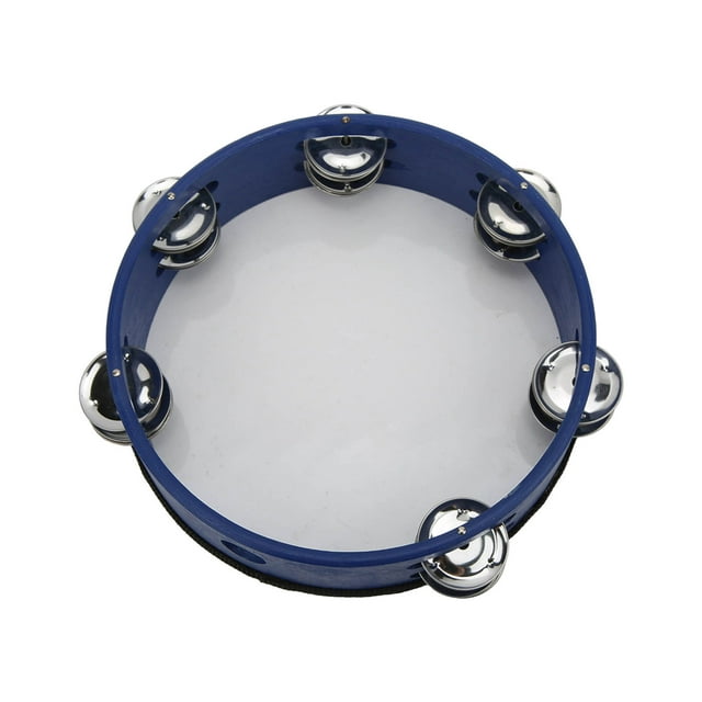 Pandereta de 8 pulgadas Bling Bling de mano de percusión instrumento azul