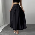 thumbnail image 2 of YUGYXL Palazzo Pants for Women Casual Elastic High Waisted Lounge Wrap Pants Trendy Flowy Casual Wide Leg Pant Black Pants L, 2 of 6
