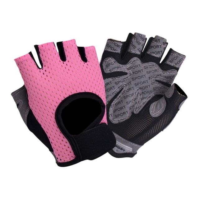 Guantes de ciclismo de medio dedo para gimnasio, para hacer ejercicio, para verano Rosa S