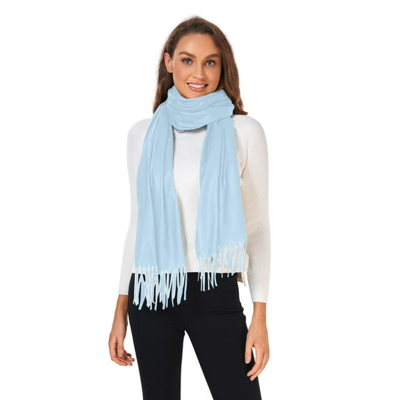 Winter Scarves for Women Baby Blue Fashion Pashmina Shawl Wraps Long Blanket Scarf for Fall Spring