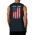 thumbnail image 4 of 4th Of July Tunic Tops for Men Sleeveless Crew Neck Vintage Flag Print Daily Celebration Tank Top Stretchy Summer Casual Tops ,4XL,#01 Navy, 4 of 4