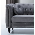 thumbnail image 5 of Uspridefurniture Aathish 65'' Velvet Rolled Arms Nailhead Loveseat -Gray, 5 of 5