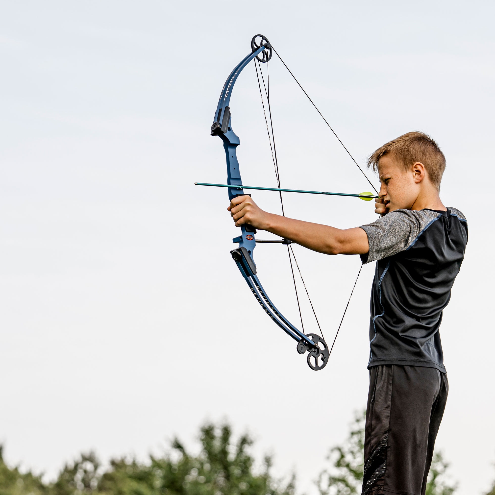 Open Box Genesis Original Archery Compound Bow/Arrow Set, Left Handed, Purple