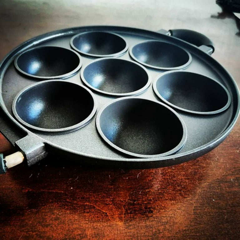 Cast Iron Biscuit Pan 7-Hole Cake Cooking Pan Non-stick Cast Iron