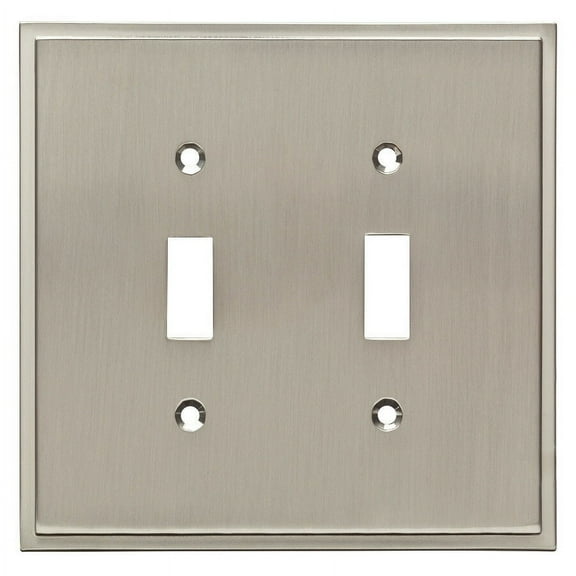 Brainerd W35313-SN Simple Step Double Switch Cover Plate Satin Nickel