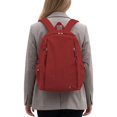 thumbnail image 4 of BadPiggies Nylon Backpack for Women Men, 20L Wear-Resistant Backpacks Casual Lightweight School Travel Daypack (Red), 4 of 9