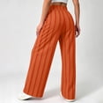 thumbnail image 6 of hoksml Women's Wide Leg Striped Pants Drawstring Elastic Waist Loose Lounge Trousers with Pockets for Vacation and Daily Casual, 6 of 7