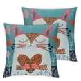 thumbnail image 2 of Acheng  Mother's Day Decorative Pillow Case Throw Pillow Covers We Love You Mom Sweet Happy Cat Cute Kitten Hug Heart Waist Lumbar  Throw Pillow Cases Cushion Cover Rectangular  2pcs 18x18in, 2 of 6