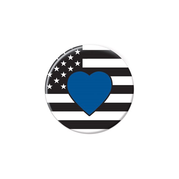 Blue Heart Button, (Pack of 6)