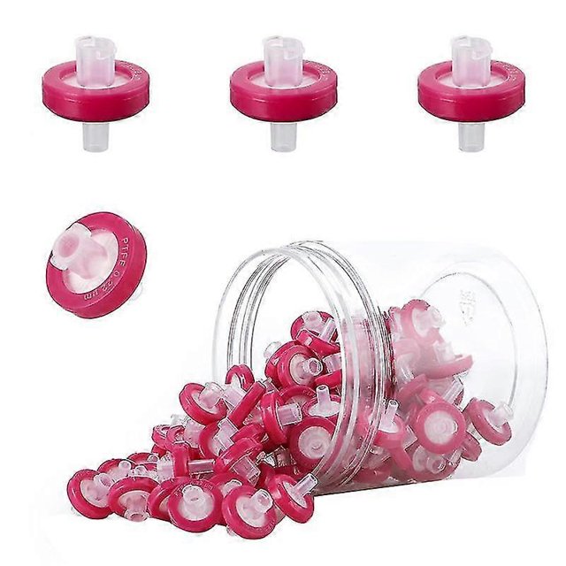 100 Pcs Syringe Filters Ptfe Hydrophobic 0.22um Membrane 13mm Pore Filtration Non-sterile Syringe L