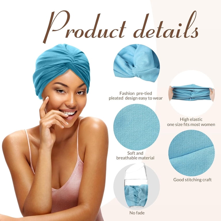 4 Pieces Turbans for Women Soft Pre Tied Knot Fashion  display picture 1