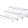thumbnail image 1 of JUESHA 3 Tier Large Acrylic Display Risers, 11.6” Clear Perfume Organizer Stand, Figures Display Shelf Racks for Cupcake Skincare Shoes Miniatures, 1 of 6