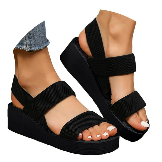 Dakaela Platform Sandals Womens Espadrille Wedge Summer Shoes Ankle Strap Open Toe Beach Slides