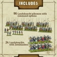 thumbnail image 2 of Wargames Delivered - Landsknecht Starter Army 28mm Miniatures Action Figures Plastic Model Kit by Warlord Games, 2 of 6