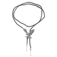 thumbnail image 2 of Hombres Leather Eagle Rodeo Bolo Tie - Plata antigua Sunnimix Vintage Eagle Bolo Tie, 2 of 8