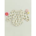 thumbnail image 4 of Canis Floral Smocked Bodysuit with Off Shoulder and Long Sleeve for Baby Girl in Fall Romper, 4 of 9