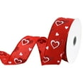 thumbnail image 2 of Homeford Valentine's Polka Dots Glittered Hearts Satin Wired Ribbon, 1-1/2-inch, 10-yard, Red, 2 of 3