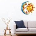 thumbnail image 5 of Decoración de pared para exteriores con sol de metal de 18.0 in con luna y estrellas, colgante para interior, patio, jardín, valla, terraza, patio, piscina, decoración de pared para sala de estar, do, 5 of 5