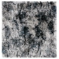 thumbnail image 2 of SAFAVIEH Cloud Edvin Distressed Polyester Shag Area Rug, Gray/Blue, 6'7" x 6'7" Square, 2 of 8