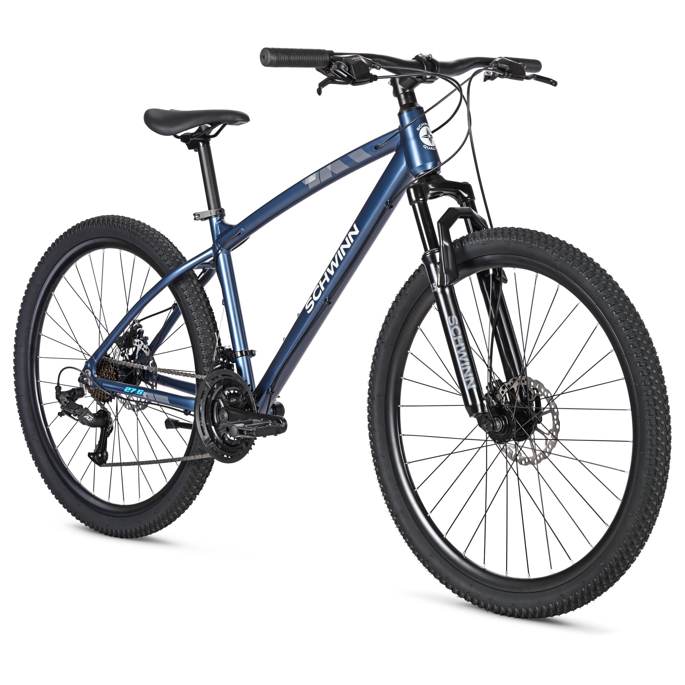 Schwinn High Timber Sport Mountain Bike, 27.5 Inch Wheels, 21 Speeds, Blue