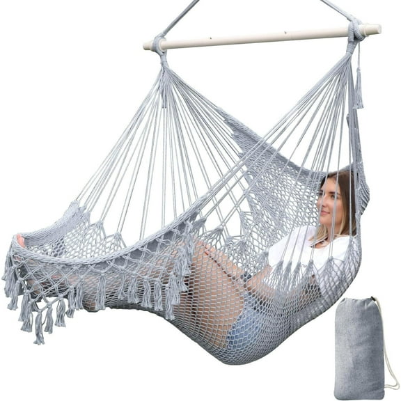 Chihee Hammock Chair Super Large Hanging Chair Soft-Spun Cotton Rope Weaving