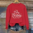 thumbnail image 5 of Christmas Sweatshirts for Women Merry Christmas Alphabets Graphic Pullover Sweater Blouses Crew Neck Shirts Top Long Sleeve Sweatshirt Top Xmas Clothes, 5 of 6