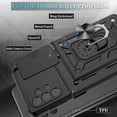 thumbnail image 4 of Galaxy A32 5G Case, Samsung Galaxy A32 5G Case with HD Screen Protector, Heavy Duty Shockproof Phone Cover with Magnetic Kickstand Ring for Galaxy A32 5G, Black, 4 of 8