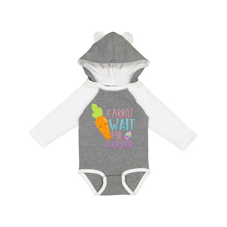 

Inktastic Carrot Wait For Easter Colorful Easter Egg Gift Baby Boy or Baby Girl Long Sleeve Bodysuit