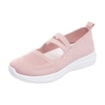 thumbnail image 2 of Walking Shoes, Women Shoes, Office Shoes, Women Mary Jane Walking Shoes Comfortable Knit Flats Slip On Dress Shoes for Women Casual Nurse Flats Diabetic Shoes With Arch Support, Pink 9, 2 of 7