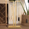 thumbnail image 2 of Barton 5-Piece Fireplace Tools Sets Gold Handle Wrought Iron Large Fire Tool Set & Holder Outdoor Fireset Fire Pit Stand, 29", 2 of 7
