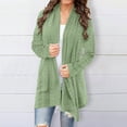 thumbnail image 2 of BODOAO Womens Cardigan Sweaters Lightweight Crochet Open Front Kimono Cardigans Knit Hollow Out Jacket Coats Beach Cover Ups Solid Color Mid Length Coarse Sweater Sweater Women Mint Green Xl, 2 of 6