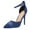 Blue, variant on Women Fashion Strappy Pointed Closed Toe Ankle Buckle Strap D'Orsay Stiletto High Heels Sandals Pumps Party Wedding Shoes Size 10 Black