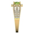 thumbnail image 3 of 1.76ct Round Cut Green Natural Peridot 18k Yellow Gold Engraving Statement Bridal Wedding Halo Designer Ring Size 8, 3 of 5